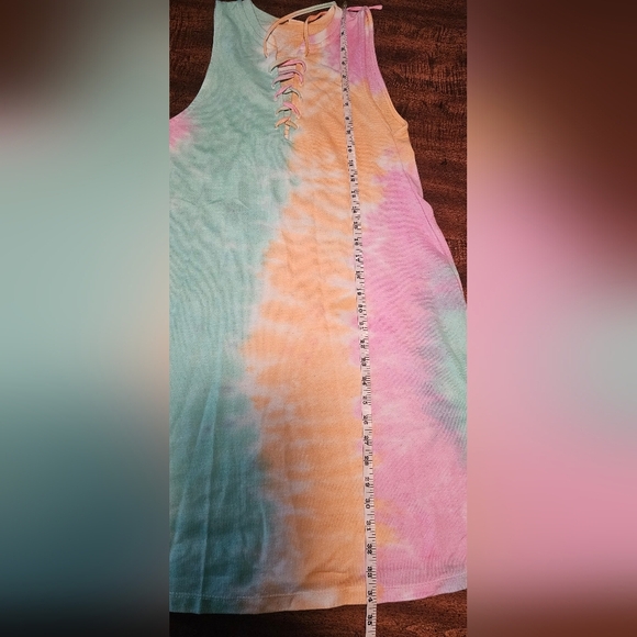 Lagaci Tye Dye Terry Dress Swimsuit Cover Summer Pink Green Orange Med - Picture 11 of 11